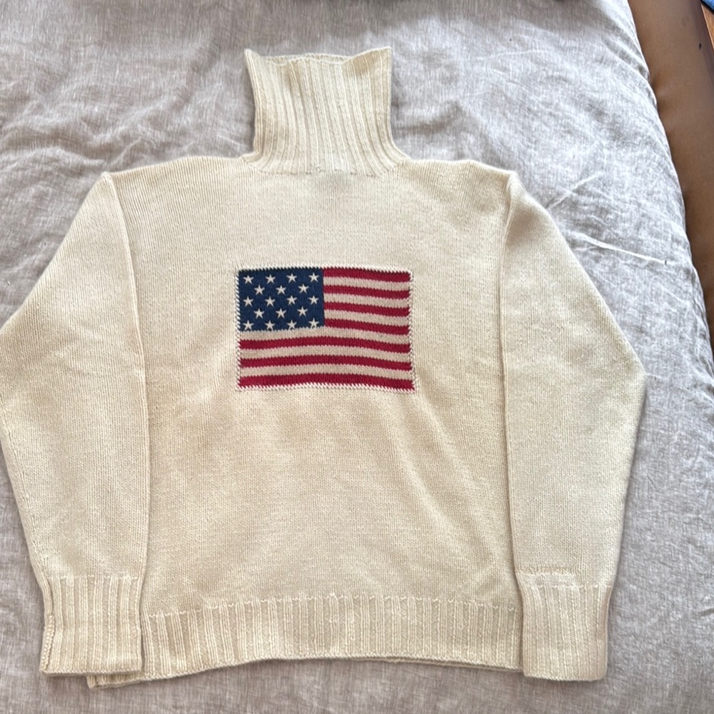 Ralph Lauren Iconic Flag Cashmere Turtleneck Sweater